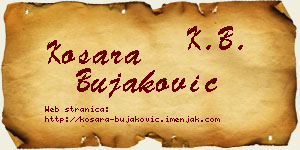 Kosara Bujaković vizit kartica